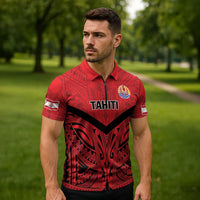 Tahiti Football Custom Zipper Polo Shirt Toa Aito Go Champions LT9 - Polynesian Pride