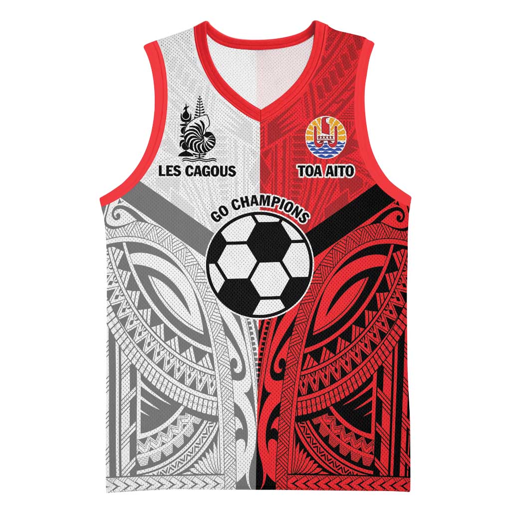 New Caledonia-Tahiti Football Custom Basketball Jersey Together Go Champions LT9 Unisex Art - Polynesian Pride