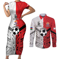 New Caledonia-Tahiti Football Custom Couples Matching Short Sleeve Bodycon Dress and Long Sleeve Button Shirt Together Go Champions LT9 Art - Polynesian Pride
