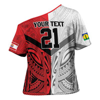 New Caledonia-Tahiti Football Custom Cross Shoulder Shirt Together Go Champions LT9 - Polynesian Pride