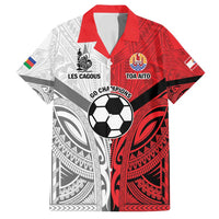 New Caledonia-Tahiti Football Custom Family Matching Long Sleeve Bodycon Dress and Hawaiian Shirt Together Go Champions LT9 Dad's Shirt - Short Sleeve Art - Polynesian Pride
