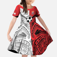 New Caledonia-Tahiti Football Custom Family Matching Off Shoulder Maxi Dress and Hawaiian Shirt Together Go Champions LT9 Daughter's Dress Art - Polynesian Pride