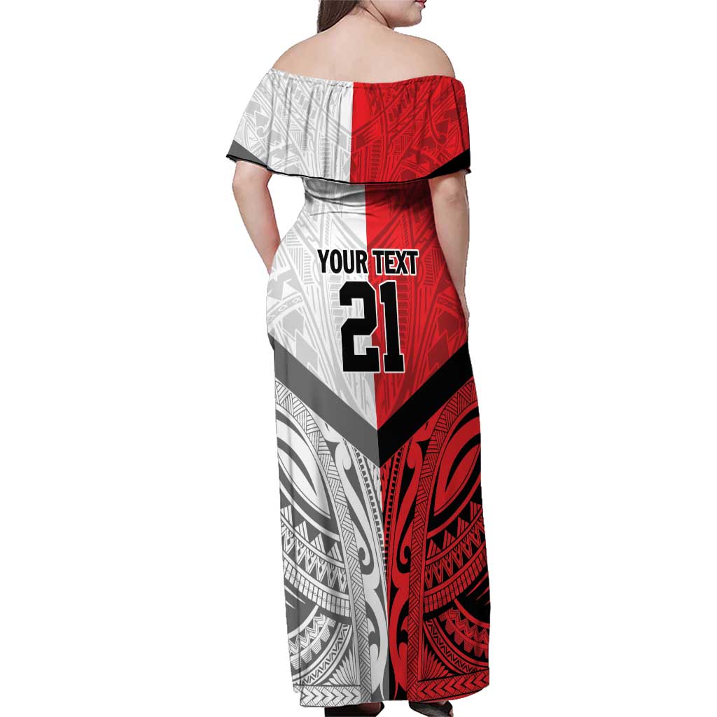 New Caledonia-Tahiti Football Custom Family Matching Off Shoulder Maxi Dress and Hawaiian Shirt Together Go Champions LT9 - Polynesian Pride