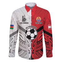 New Caledonia-Tahiti Football Custom Family Matching Summer Maxi Dress and Hawaiian Shirt Together Go Champions LT9 Dad's Shirt - Long Sleeve Art - Polynesian Pride