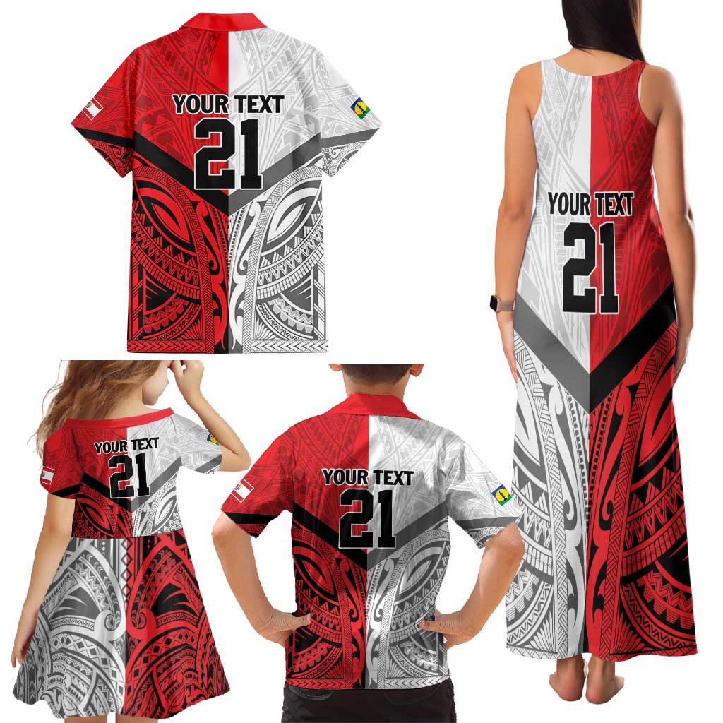 New Caledonia-Tahiti Football Custom Family Matching Tank Maxi Dress and Hawaiian Shirt Together Go Champions LT9 - Polynesian Pride