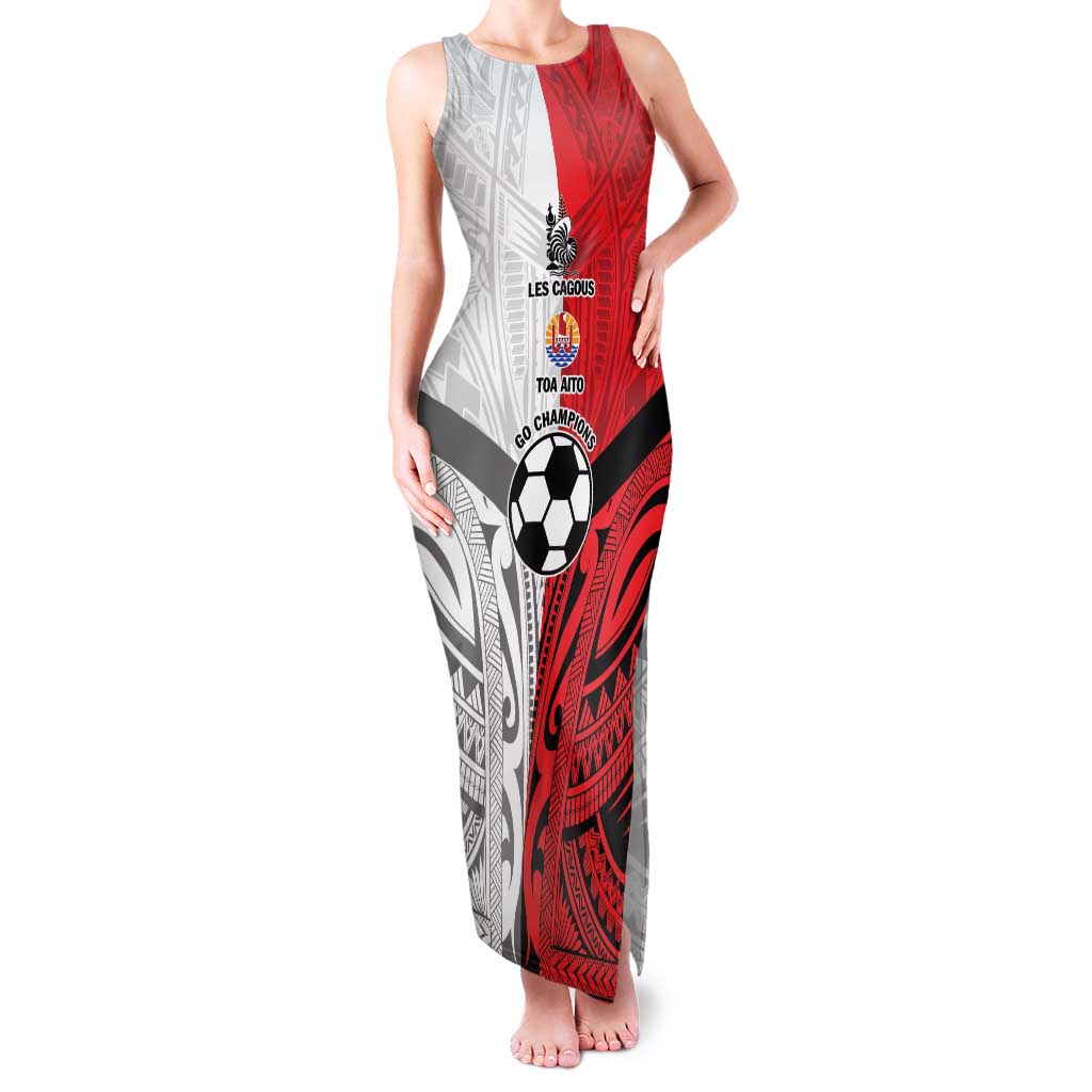 New Caledonia-Tahiti Football Custom Family Matching Tank Maxi Dress and Hawaiian Shirt Together Go Champions LT9 Mom's Dress Art - Polynesian Pride