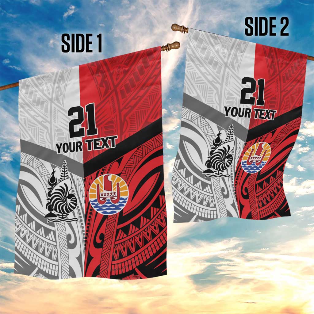 New Caledonia-Tahiti Football Custom Garden Flag Together Go Champions LT9 - Polynesian Pride