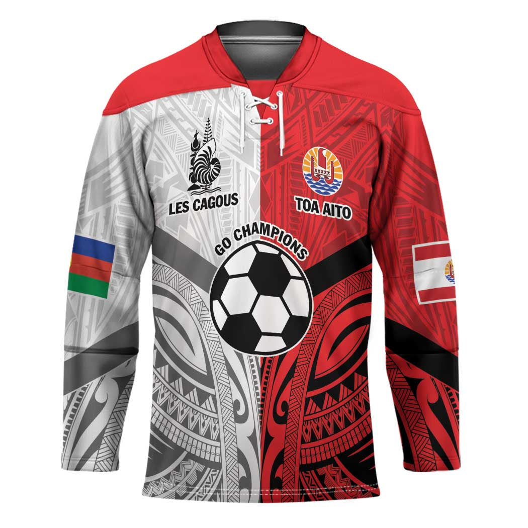 New Caledonia-Tahiti Football Custom Hockey Jersey Together Go Champions LT9 Unisex Art - Polynesian Pride