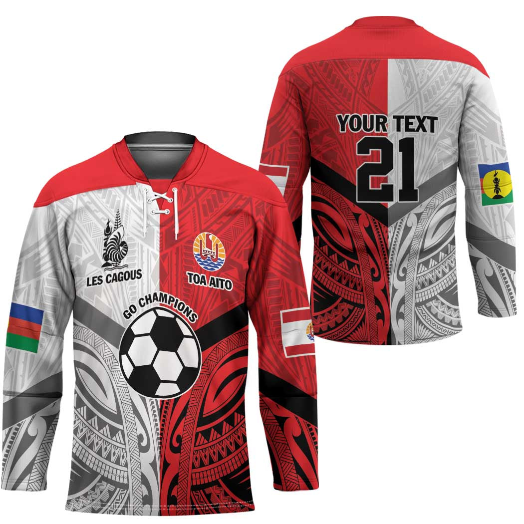 New Caledonia-Tahiti Football Custom Hockey Jersey Together Go Champions LT9 - Polynesian Pride