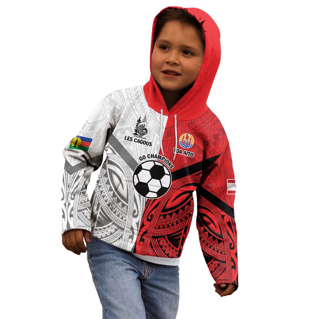 New Caledonia-Tahiti Football Custom Kid Hoodie Together Go Champions LT9 - Polynesian Pride
