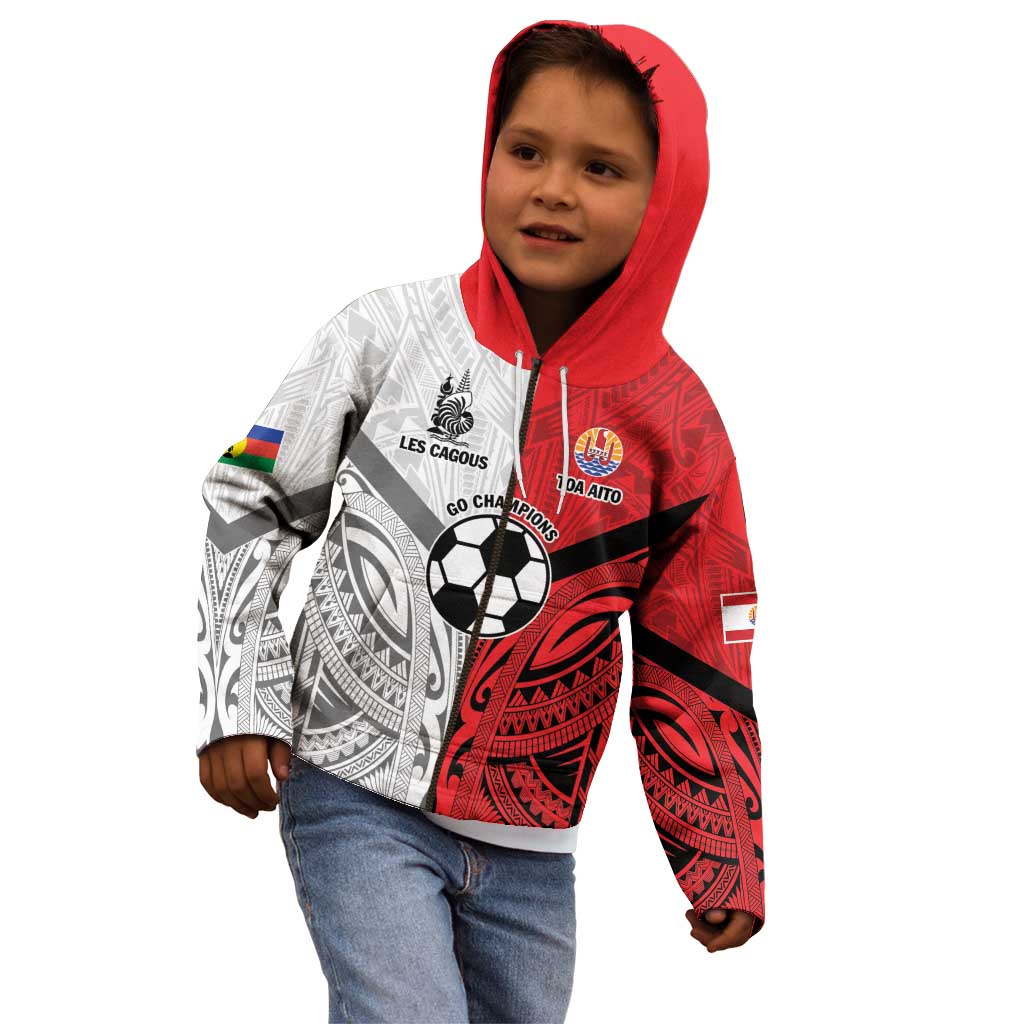 New Caledonia-Tahiti Football Custom Kid Hoodie Together Go Champions LT9 - Polynesian Pride