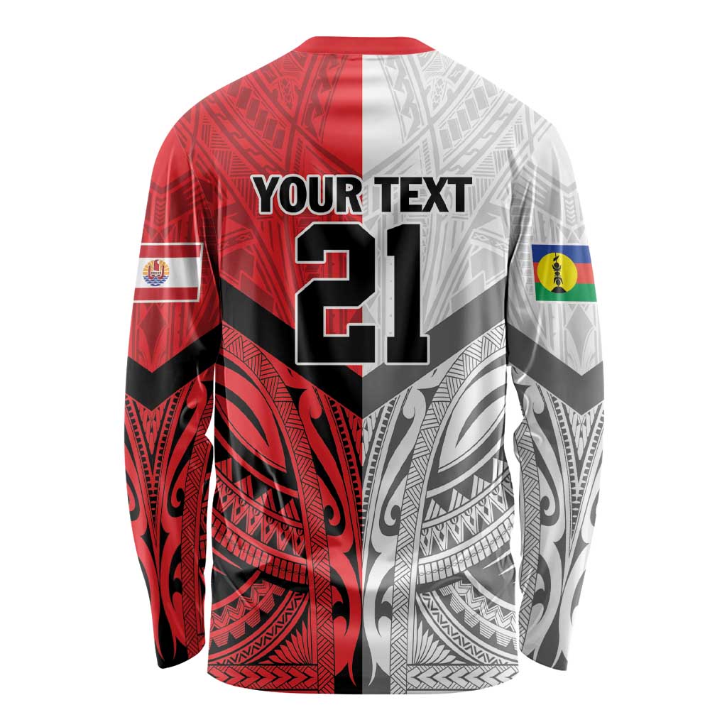 New Caledonia-Tahiti Football Custom Long Sleeve Shirt Together Go Champions LT9 - Polynesian Pride