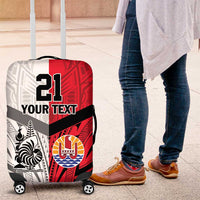 New Caledonia-Tahiti Football Custom Luggage Cover Together Go Champions LT9 Art - Polynesian Pride