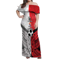 New Caledonia-Tahiti Football Custom Off Shoulder Maxi Dress Together Go Champions LT9 Women Art - Polynesian Pride
