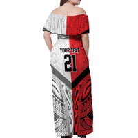 New Caledonia-Tahiti Football Custom Off Shoulder Maxi Dress Together Go Champions LT9 - Polynesian Pride