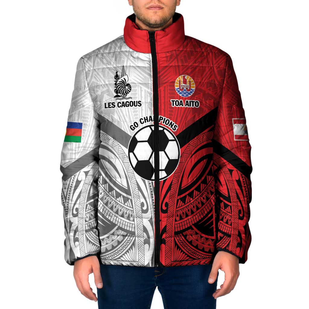 New Caledonia-Tahiti Football Custom Padded Jacket Together Go Champions - Polynesian Pride