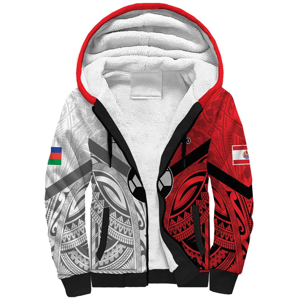 New Caledonia-Tahiti Football Custom Sherpa Hoodie Together Go Champions LT9 Unisex Art - Polynesian Pride