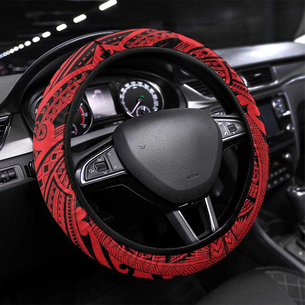 New Caledonia-Tahiti Football Steering Wheel Cover Together Go Champions LT9 Universal Fit Art - Polynesian Pride