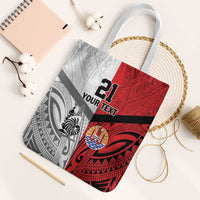 New Caledonia-Tahiti Football Custom Tote Bag Together Go Champions LT9 White Strap One Size Art - Polynesian Pride