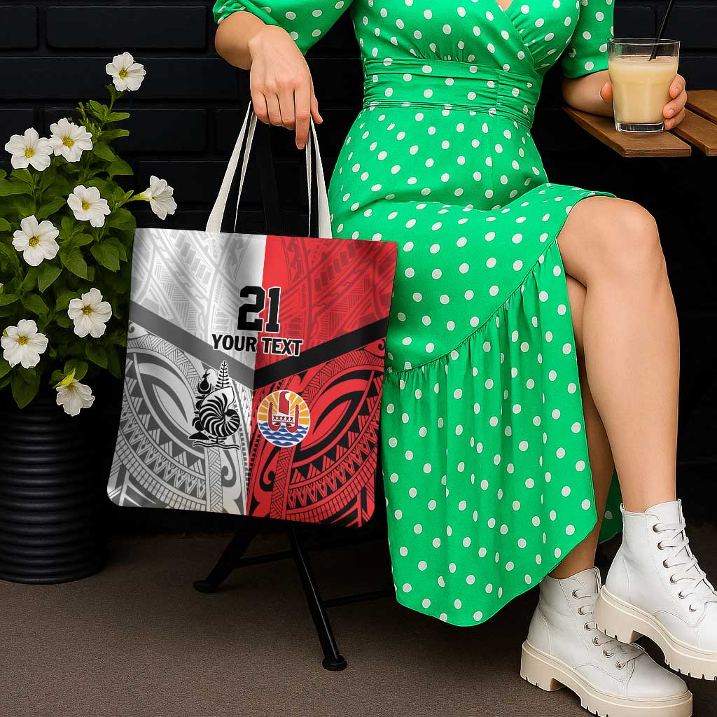 New Caledonia-Tahiti Football Custom Tote Bag Together Go Champions LT9 - Polynesian Pride