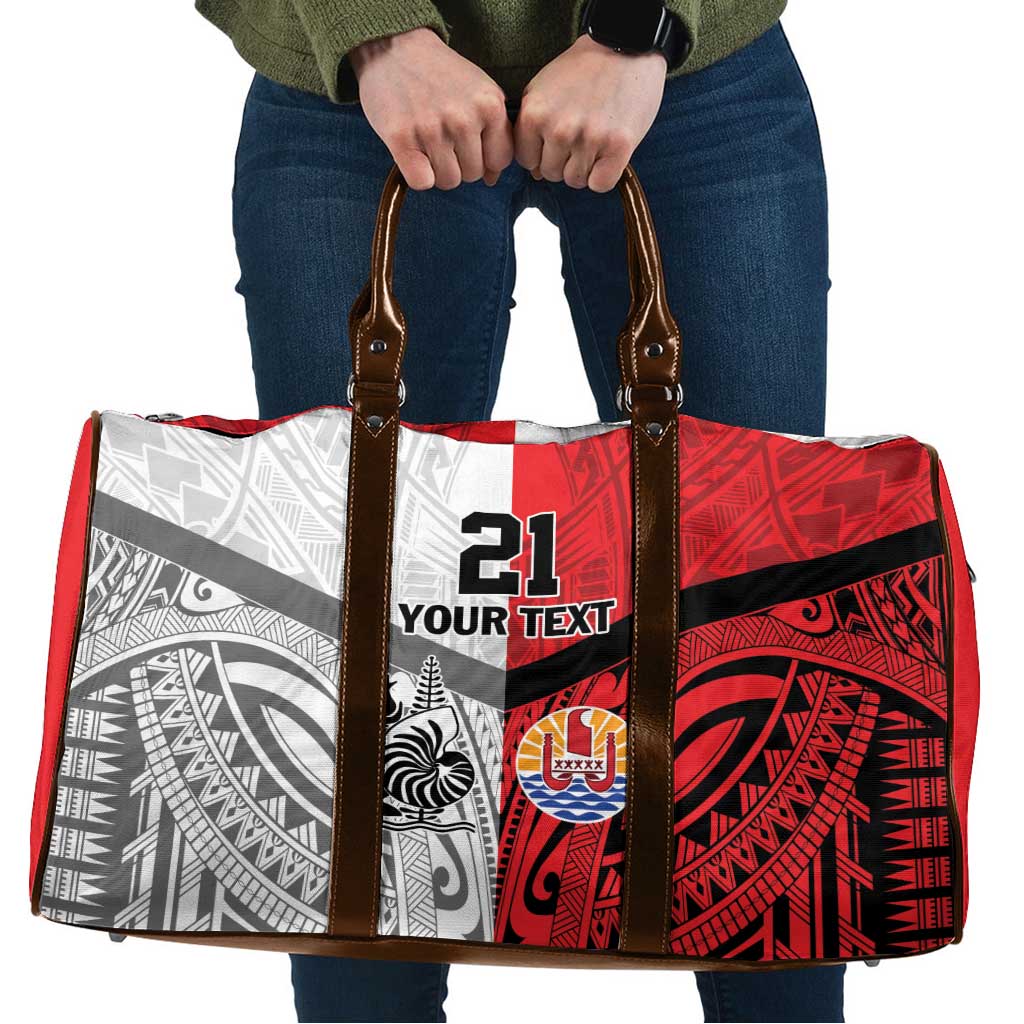 New Caledonia-Tahiti Football Custom Travel Bag Together Go Champions LT9 Art - Polynesian Pride