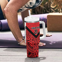 New Caledonia-Tahiti Football Custom Tumbler With Handle Together Go Champions LT9 - Polynesian Pride