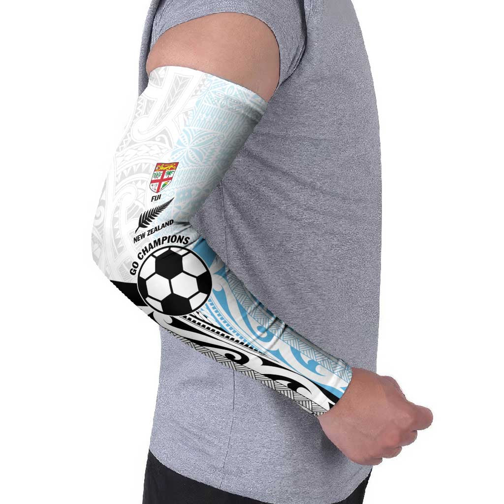 New Zealand-Fiji Football Custom Arm Sleeves Together Go Champions LT9 - Polynesian Pride