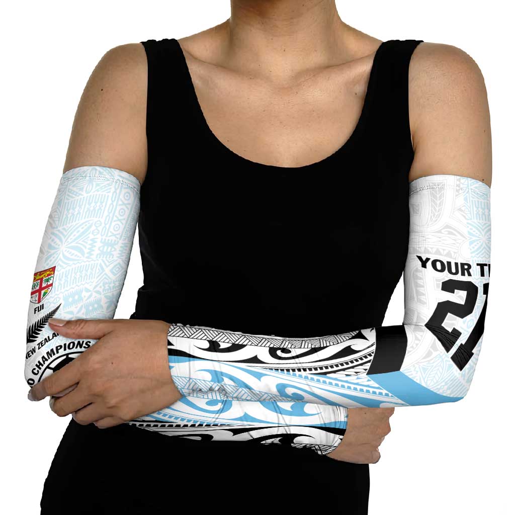 New Zealand-Fiji Football Custom Arm Sleeves Together Go Champions LT9 - Polynesian Pride