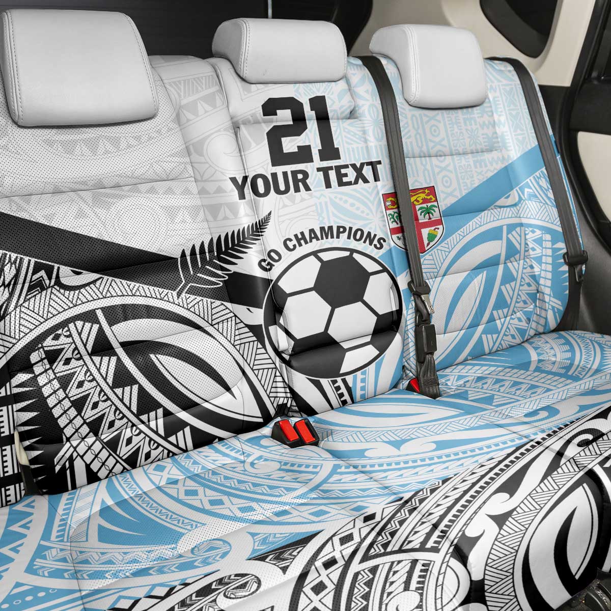 New Zealand-Fiji Football Custom Back Car Seat Cover Together Go Champions LT9 - Polynesian Pride