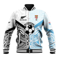 New Zealand-Fiji Football Custom Baseball Jacket Together Go Champions LT9 Unisex Art - Polynesian Pride