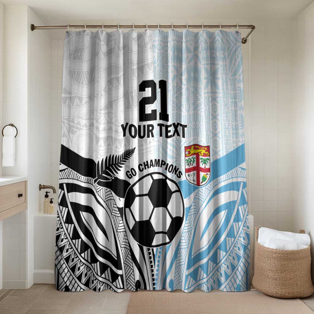 New Zealand-Fiji Football Custom Bathroom Set Together Go Champions LT9 Shower Curtain Only Art - Polynesian Pride