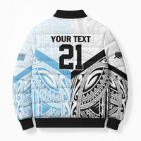New Zealand-Fiji Football Custom Bomber Puffer Jacket Together Go Champions - Polynesian Pride