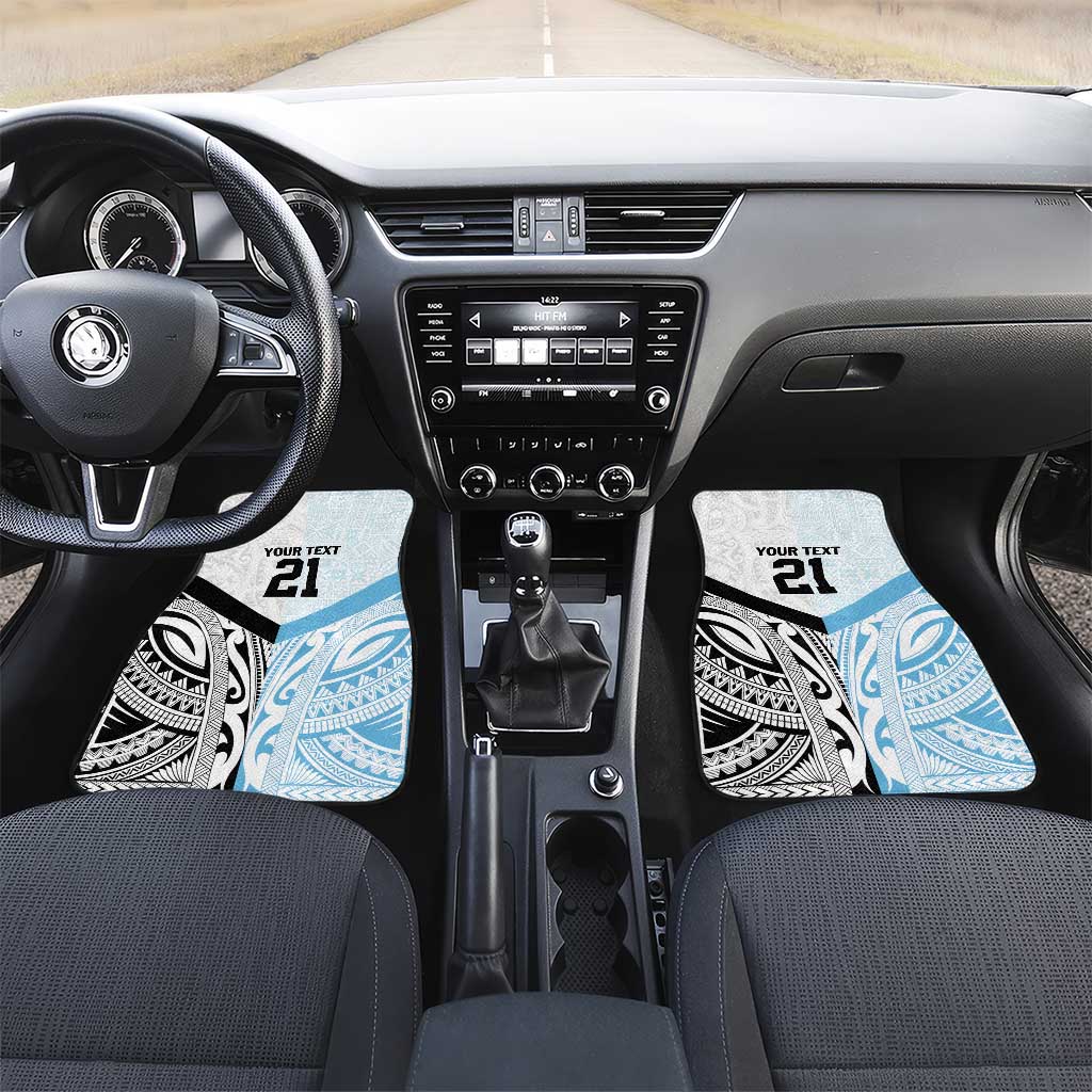 New Zealand-Fiji Football Custom Car Mats Together Go Champions LT9 Set 2pcs - Front Art - Polynesian Pride