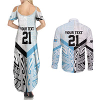 New Zealand-Fiji Football Custom Couples Matching Summer Maxi Dress and Long Sleeve Button Shirt Together Go Champions LT9 - Polynesian Pride