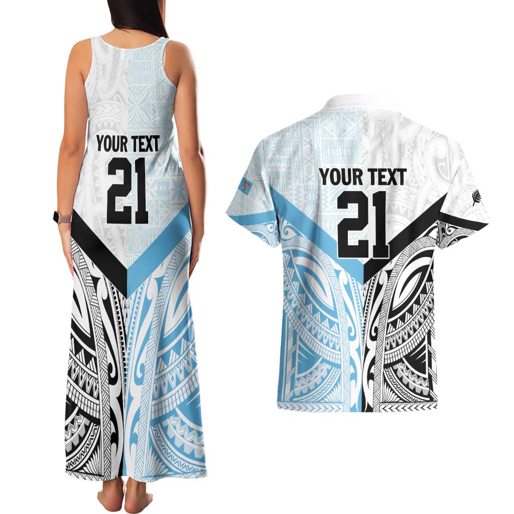 New Zealand-Fiji Football Custom Couples Matching Tank Maxi Dress and Hawaiian Shirt Together Go Champions LT9 - Polynesian Pride