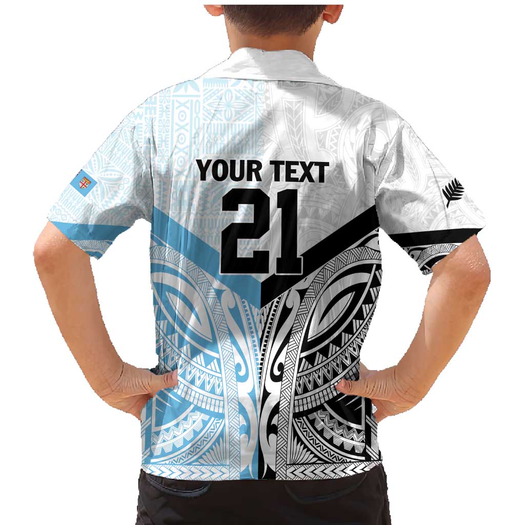 New Zealand-Fiji Football Custom Family Matching Mermaid Dress and Hawaiian Shirt Together Go Champions LT9 - Polynesian Pride