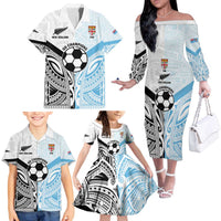 New Zealand-Fiji Football Custom Family Matching Off The Shoulder Long Sleeve Dress and Hawaiian Shirt Together Go Champions LT9 - Polynesian Pride