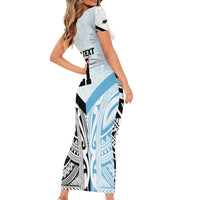 New Zealand-Fiji Football Custom Family Matching Short Sleeve Bodycon Dress and Hawaiian Shirt Together Go Champions LT9 - Polynesian Pride