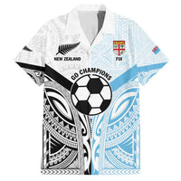 New Zealand-Fiji Football Custom Family Matching Summer Maxi Dress and Hawaiian Shirt Together Go Champions LT9 Dad's Shirt - Short Sleeve Art - Polynesian Pride