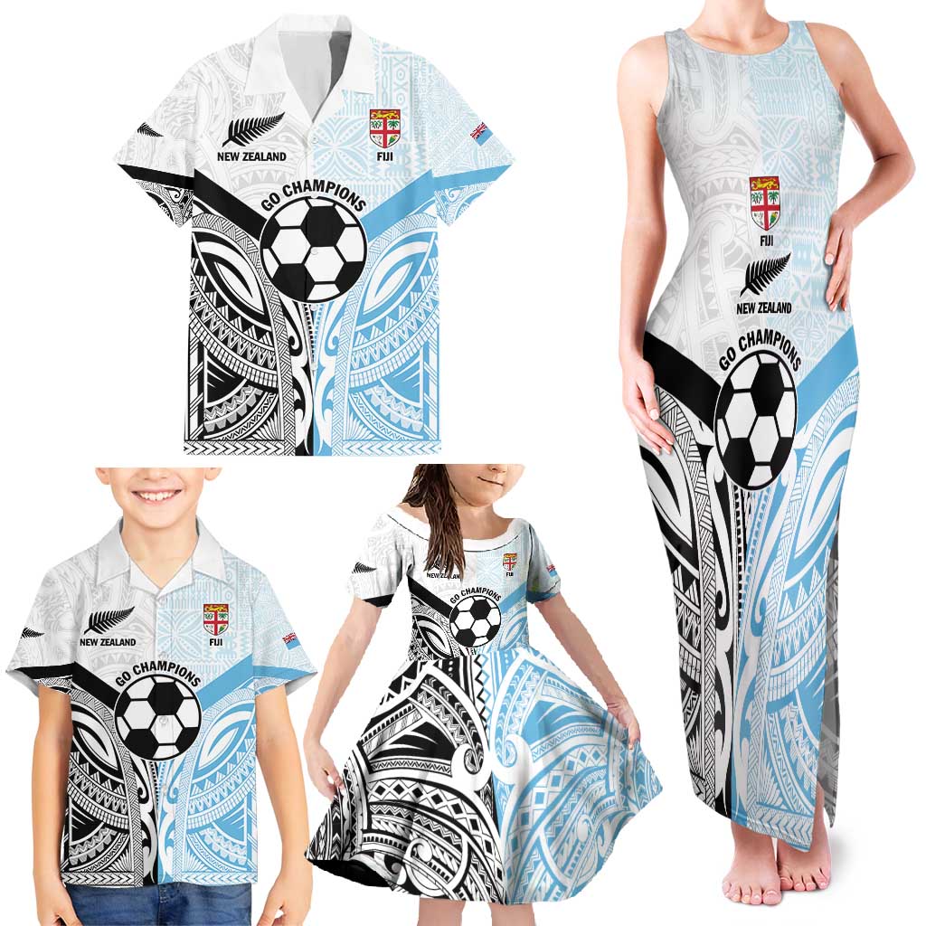 New Zealand-Fiji Football Custom Family Matching Tank Maxi Dress and Hawaiian Shirt Together Go Champions LT9 - Polynesian Pride