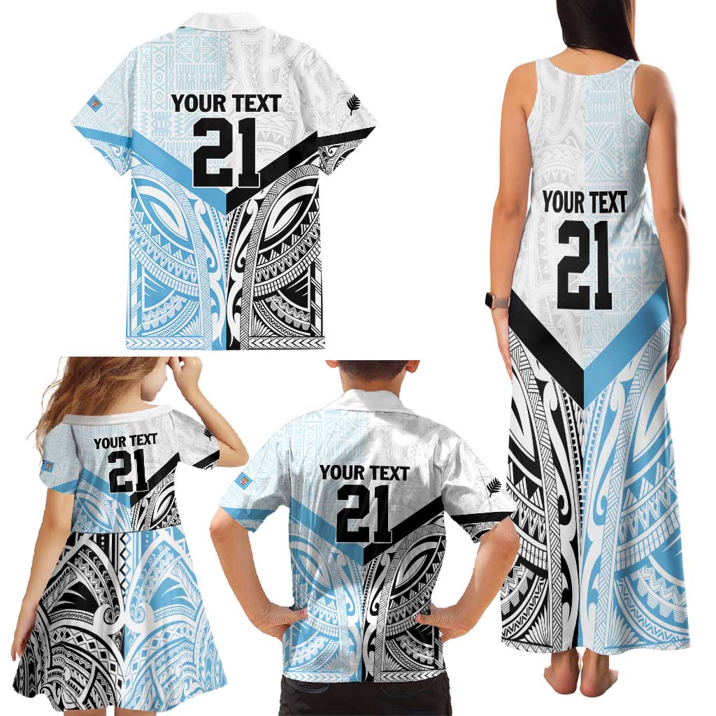 New Zealand-Fiji Football Custom Family Matching Tank Maxi Dress and Hawaiian Shirt Together Go Champions LT9 - Polynesian Pride