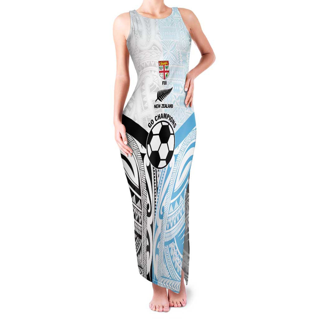 New Zealand-Fiji Football Custom Family Matching Tank Maxi Dress and Hawaiian Shirt Together Go Champions LT9 Mom's Dress Art - Polynesian Pride