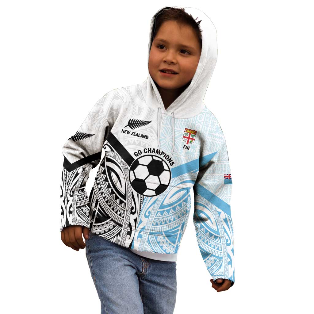 New Zealand-Fiji Football Custom Kid Hoodie Together Go Champions LT9 - Polynesian Pride
