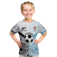 New Zealand-Fiji Football Custom Kid T Shirt Together Go Champions LT9 Art - Polynesian Pride