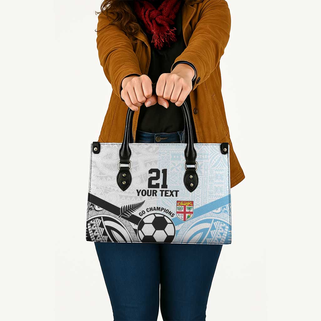 New Zealand-Fiji Football Custom Leather Bag Together Go Champions LT9 - Polynesian Pride