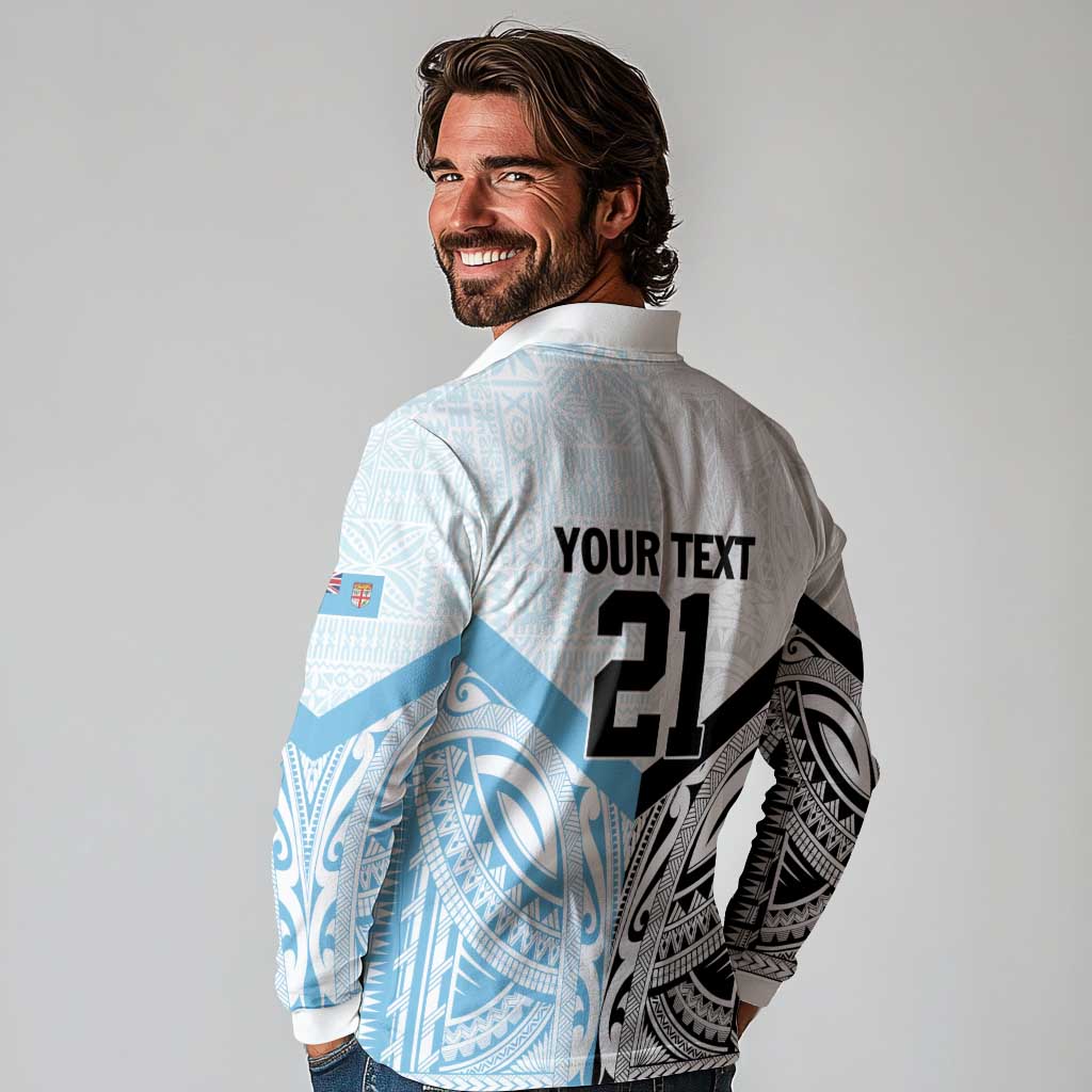New Zealand-Fiji Football Custom Long Sleeve Polo Shirt Together Go Champions LT9 - Polynesian Pride