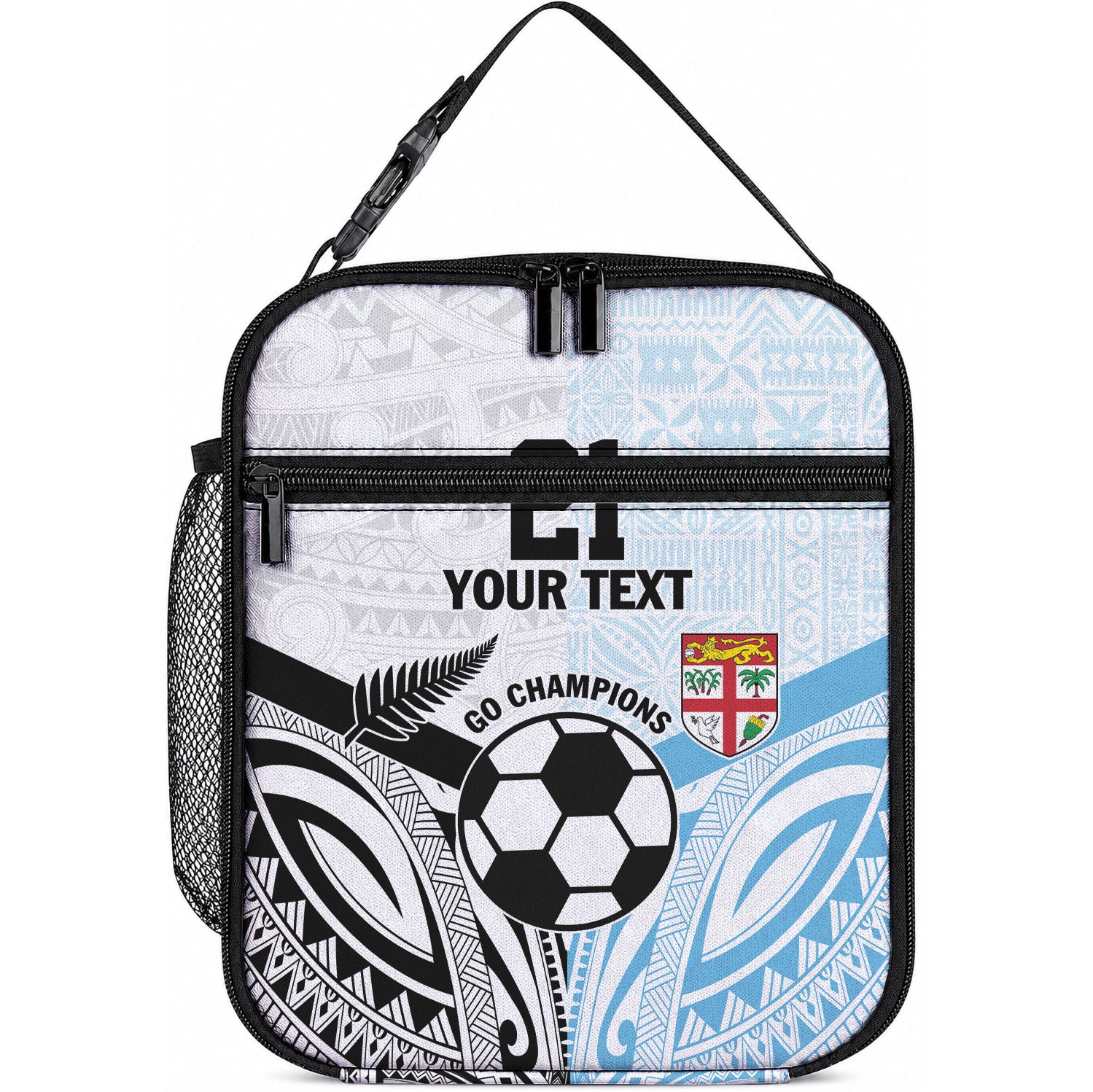 New Zealand-Fiji Football Custom Lunch Bag Together Go Champions LT9 10.2 × 8.3 × 4.3 inch Art - Polynesian Pride