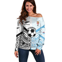 New Zealand-Fiji Football Custom Off Shoulder Sweater Together Go Champions LT9 Women Art - Polynesian Pride