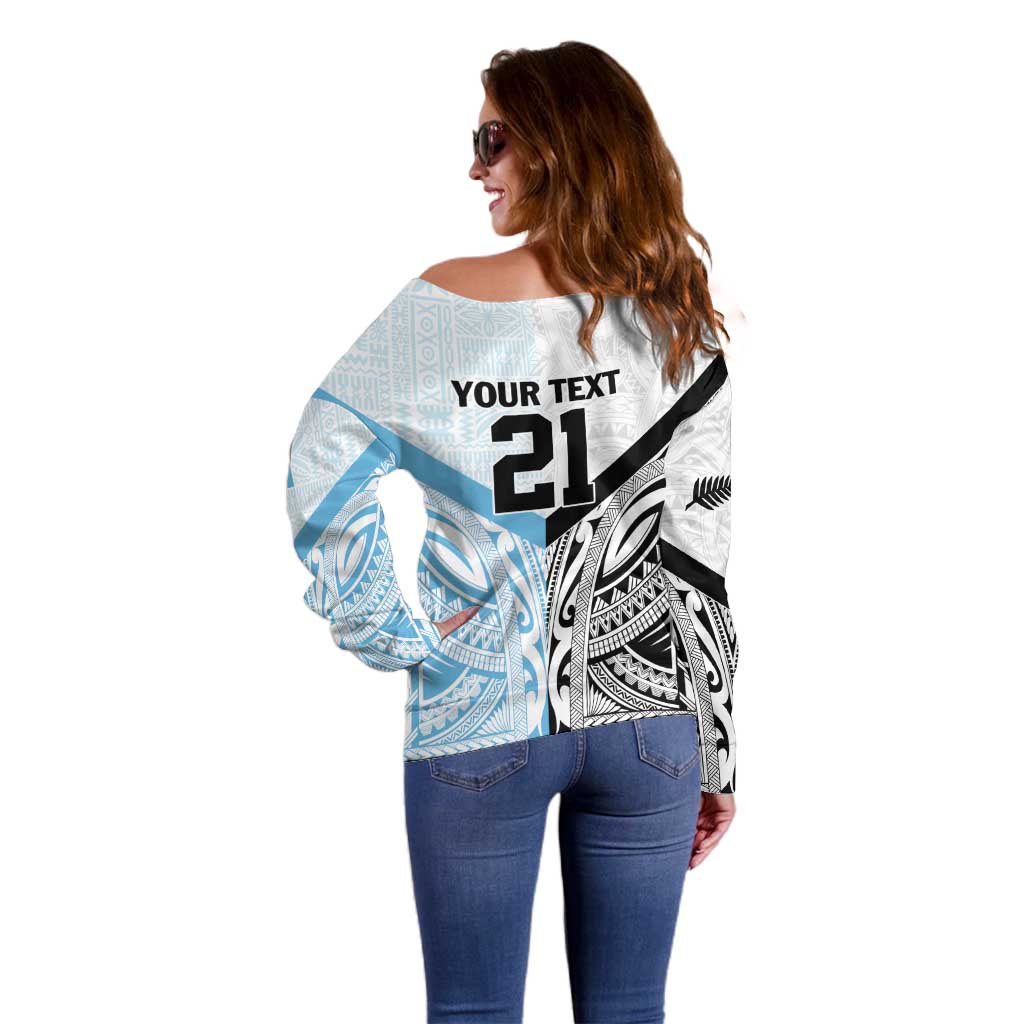 New Zealand-Fiji Football Custom Off Shoulder Sweater Together Go Champions LT9 - Polynesian Pride