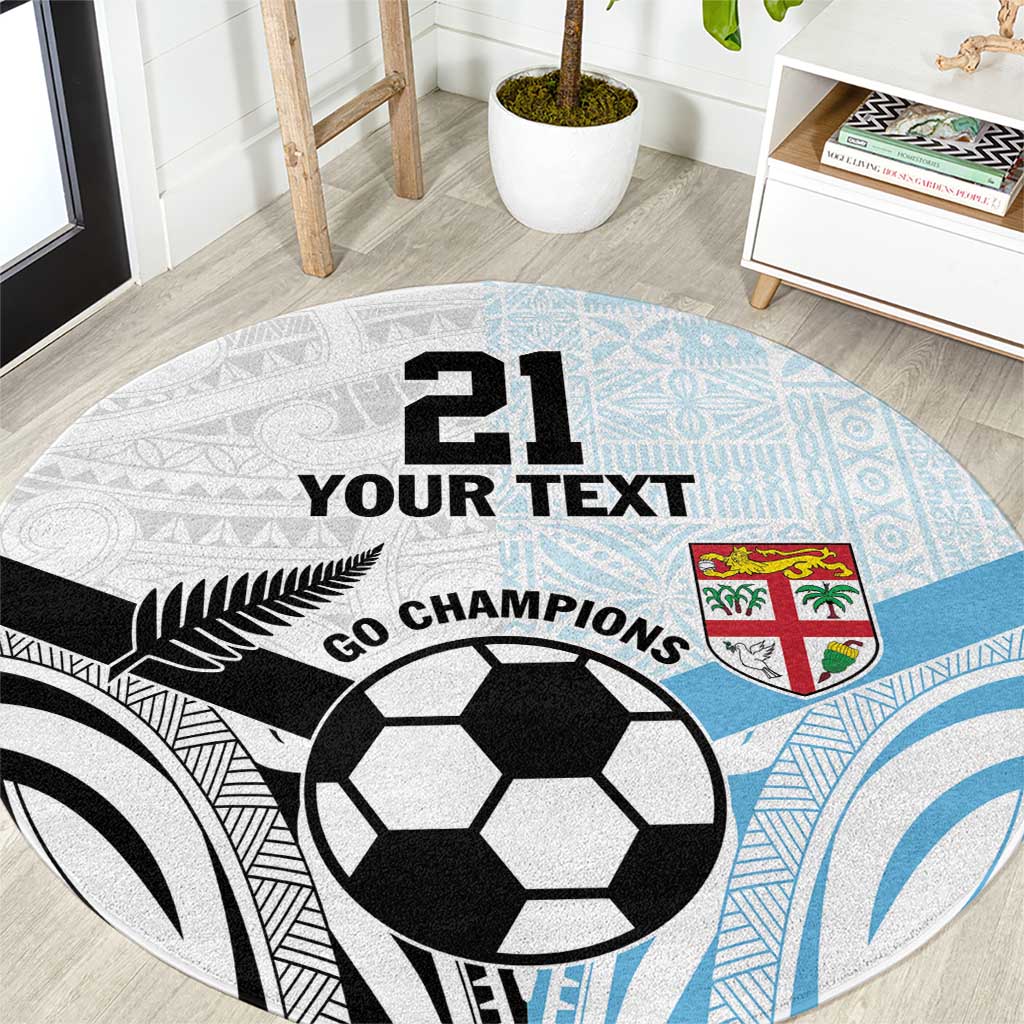 New Zealand-Fiji Football Custom Round Carpet Together Go Champions LT9 Art - Polynesian Pride